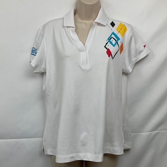 Slazenger Coventry Short sleeve Hydro-dri UPF 30 White golf tennis shirt - Picture 1 of 13